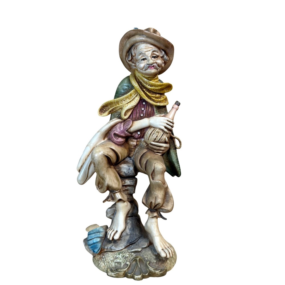 Vintage Italy Porcelain Hobo Figurine Hand Painted Italian Character Statue